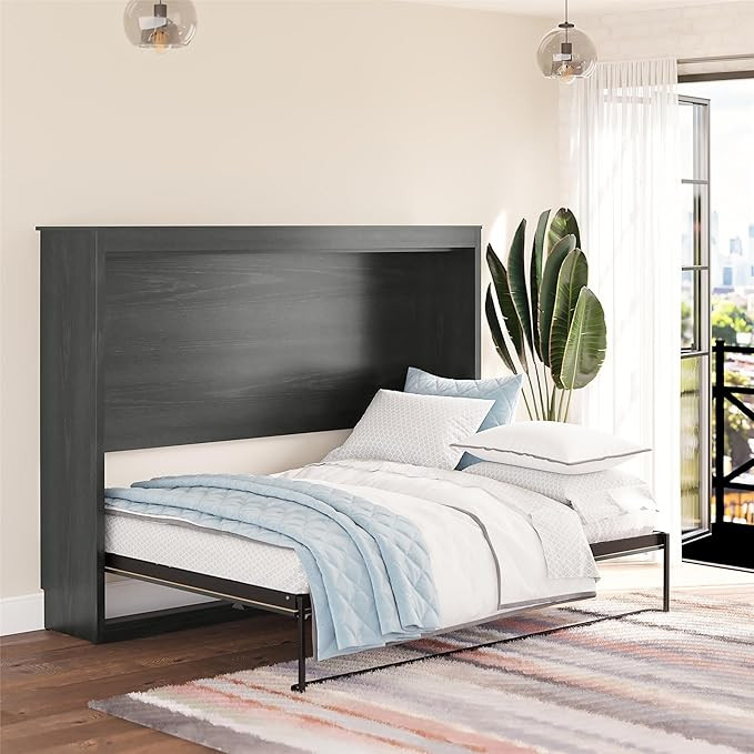 REALROOMS Halstead Full Size Wood Murphy Daybed with Shelf Fold Out Multifunctional Storage Wall ... | Amazon (US)