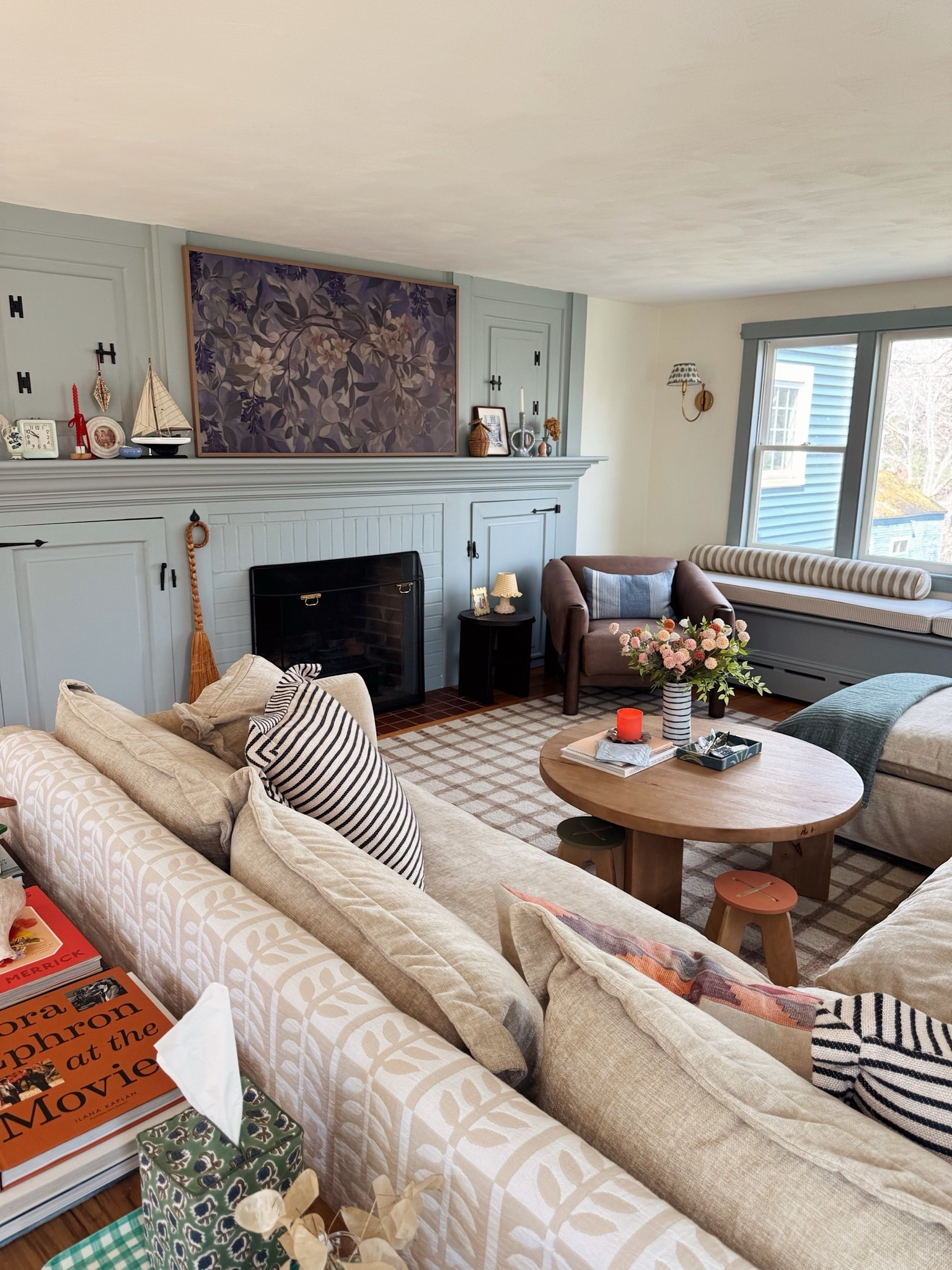 our living room! the paint color is eventide by sherwin williams 💙

#LTKHome