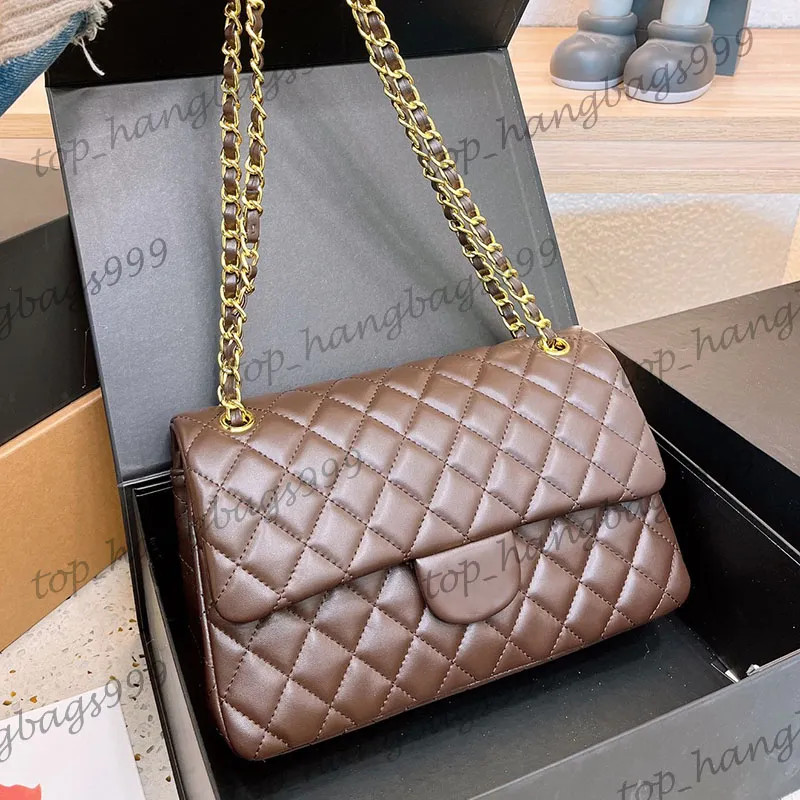 Womens Luxury Designer CF Shoulder Bags Blue Brown Chocolate Purse Gold Chain Crossbody Handbags ... | DHGate