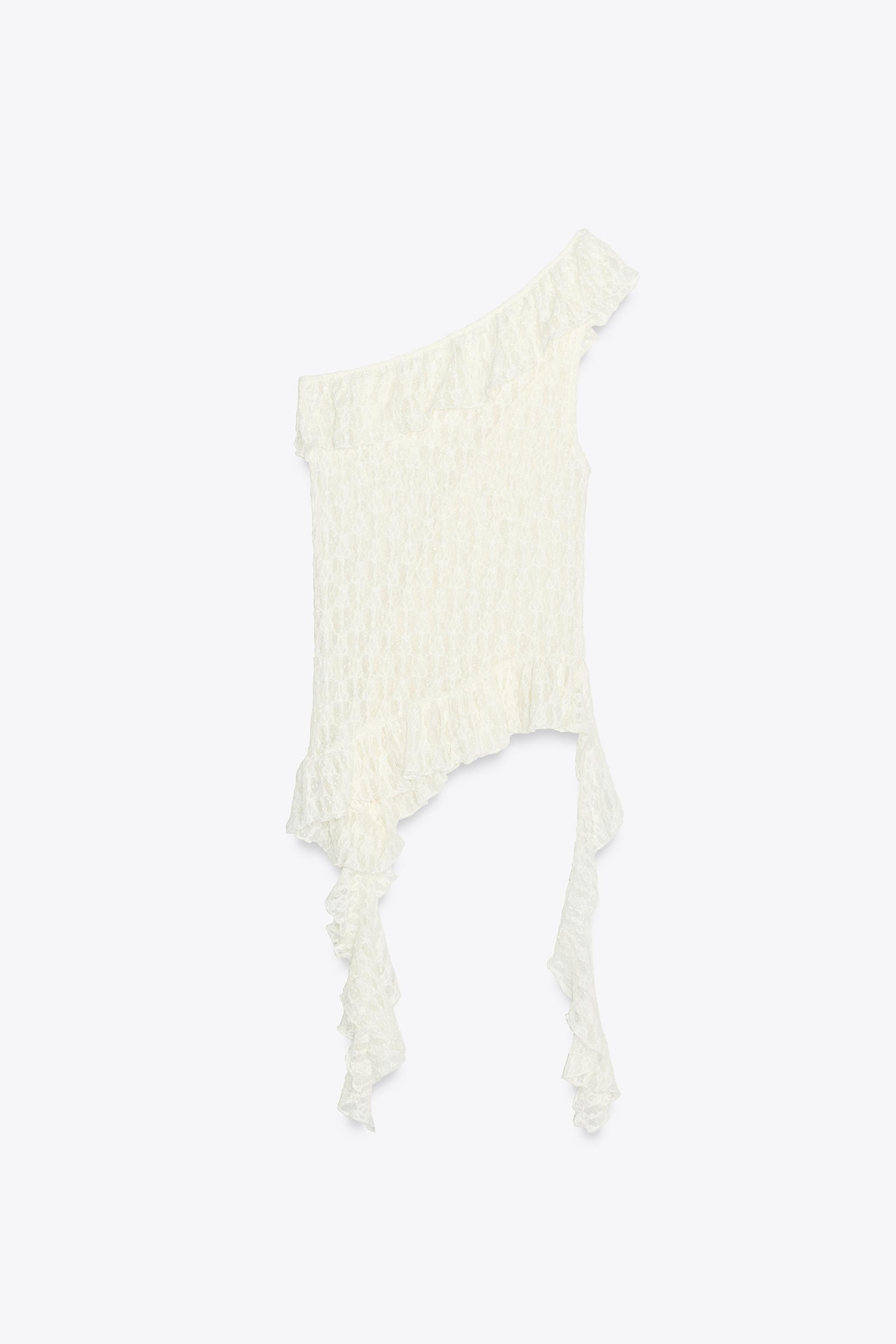 ASYMMETRIC LACE TOP | Zara US