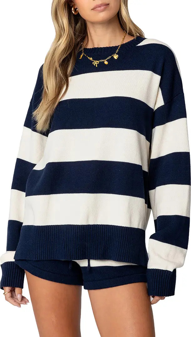 Riley Oversize Stripe Cotton Sweater | Nordstrom