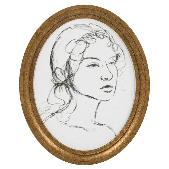 My Texas House Feminine Profile Sketch Framed Wall Art 11x14 | Walmart (US)