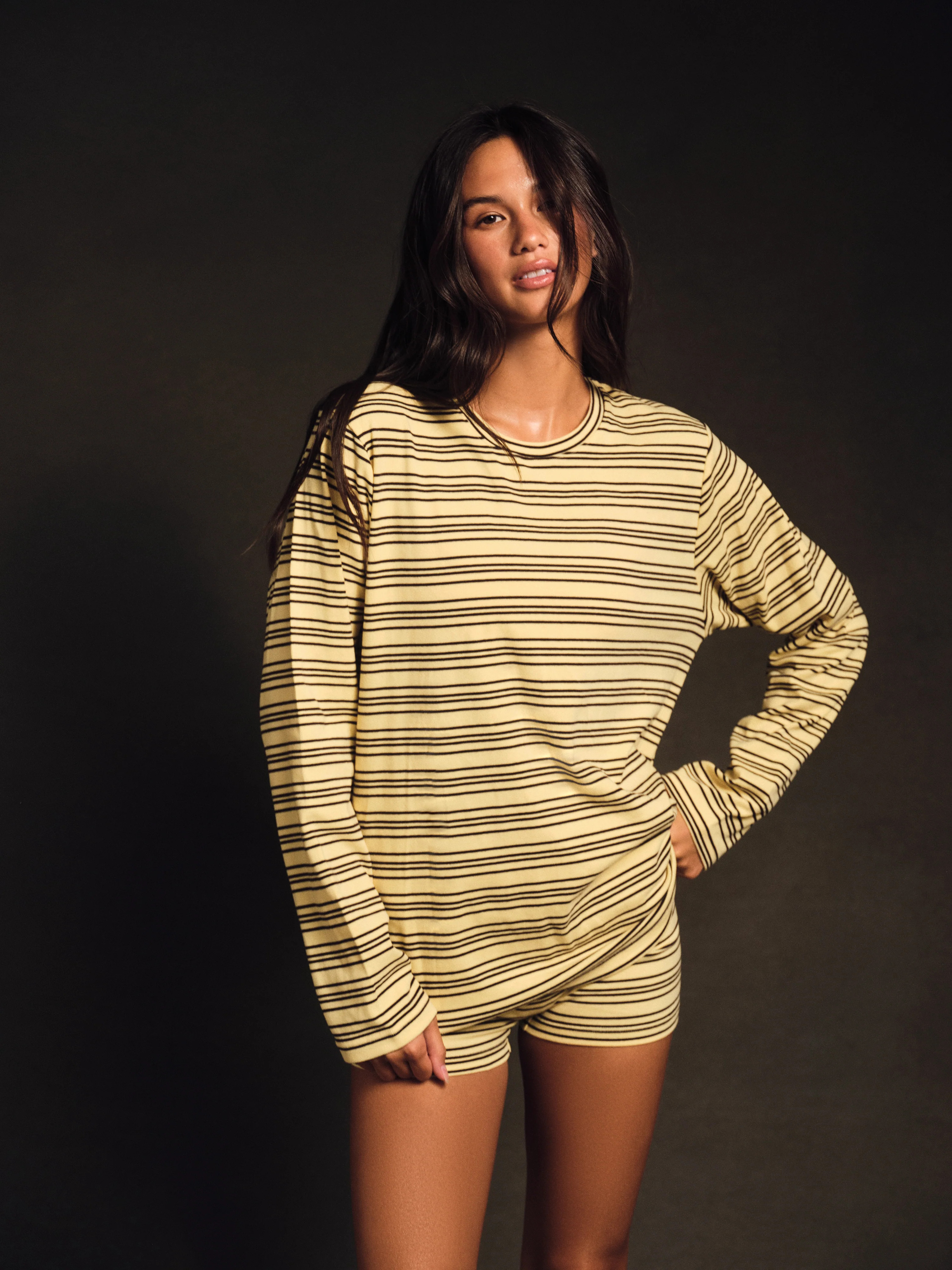STRIPE JERSEY STRIPE OVERSIZED LONG SLEEVE - SPARKLER | SET Active