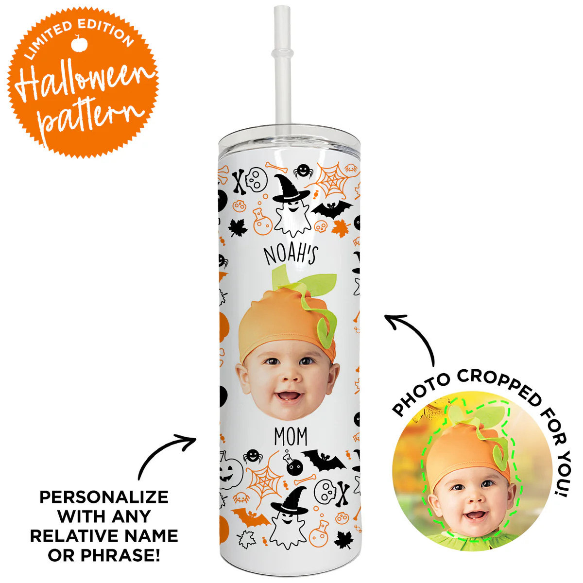Personalized Halloween Skinny Tumbler | Type League Press