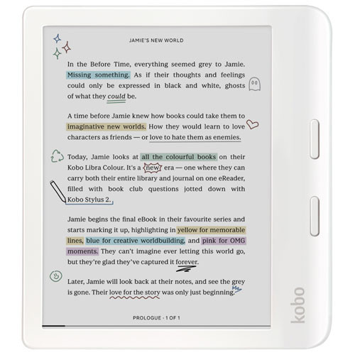 Kobo Libra Colour 7" Digital eReader with Touchscreen - White | Best Buy Canada