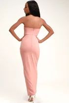 After Hours Blush Pink Strapless Ruffled Maxi Dress | Lulus