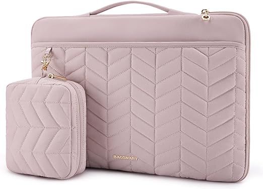 BAGSMART 13-14 inch Laptop Sleeve with Handle, Puffy Padded Laptop Case with Accessories Bag, Mac... | Amazon (US)