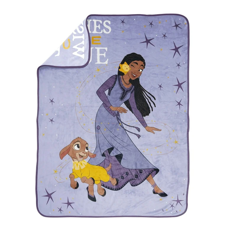 Disney Wish Kids Plush Throw Blanket, 46 x 60, Microfiber, Purple | Walmart (US)