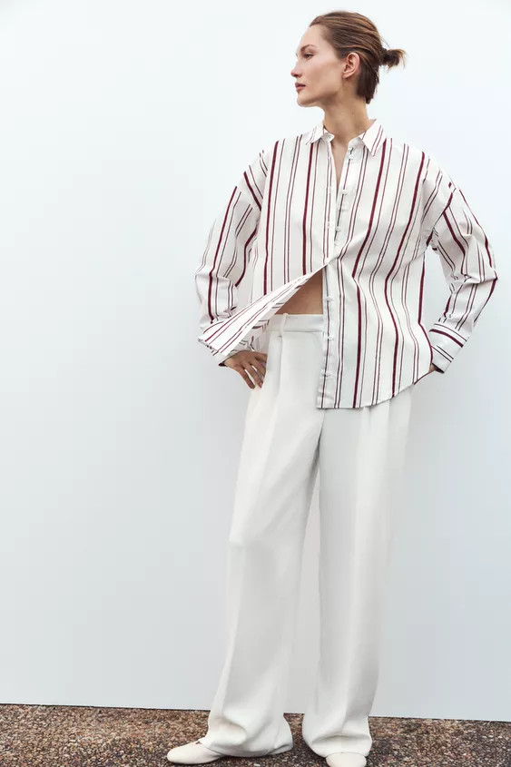 STRIPED POPLIN SHIRT | Zara US