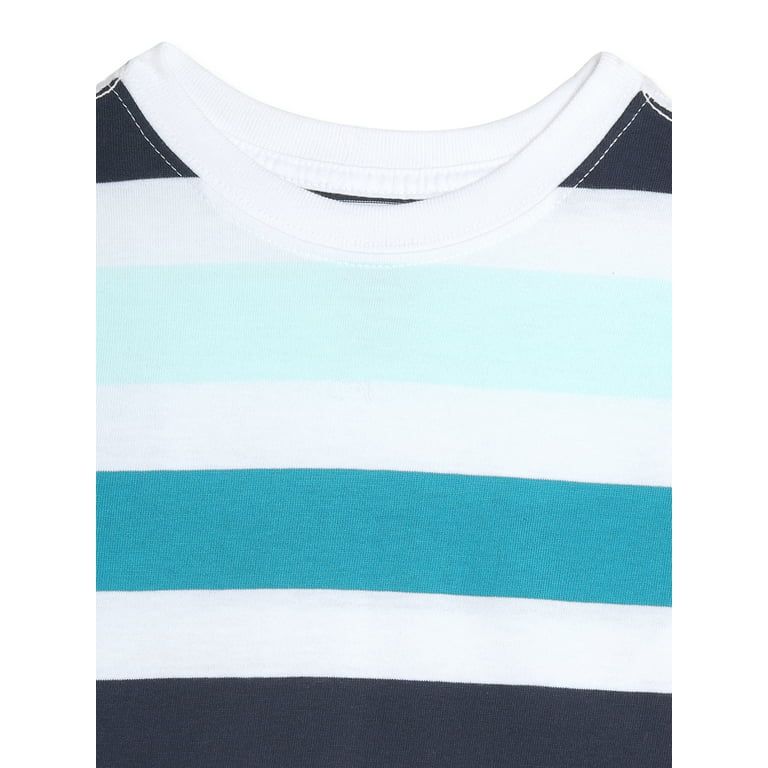 Wonder Nation Boys’ Stripe Short Sleeve T-Shirts 3-Pack, Sizes 4-14/16 and Husky | Walmart (US)