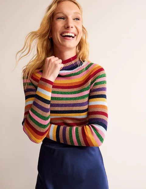 Ribbed Funnel Neck Sweater | Boden (US)