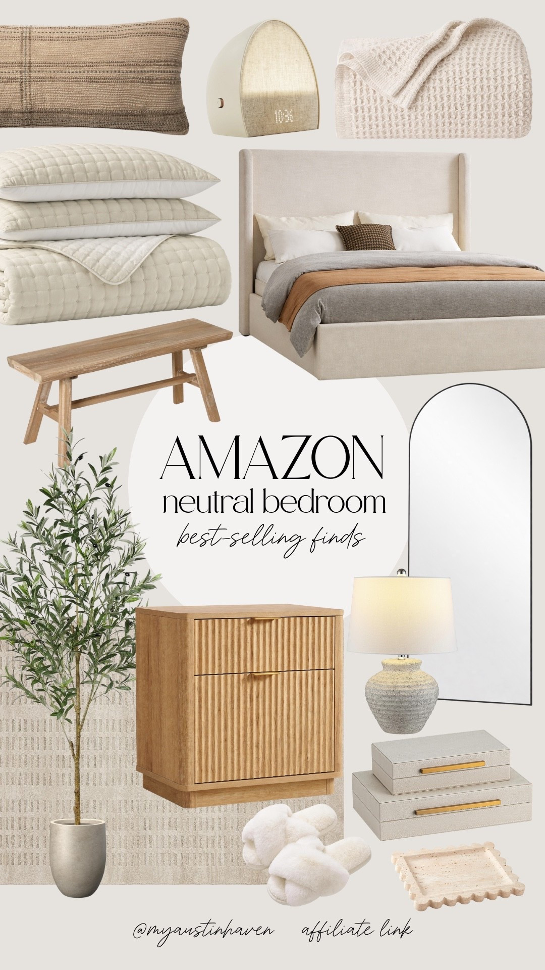 Amazon best-selling finds for a cozy neutral bedroom! 🛏️✨

Home decor, affordable decor, bedding, nightstand, upholstered headboard, calm tones, soft textures, layered neutrals.

Amazon home, Neutral Bedroom 
#LTKFindsUnder100 

#LTKHome #LTKSaleAlert