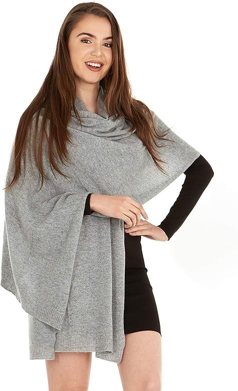 Manio Cashmere 100% Cashmere Knitted Wrap Shawl Extra Large Scarf Stole | Amazon (US)