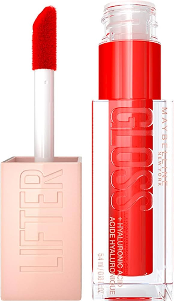 Maybelline New York Lifter Gloss Hydrating Lip Gloss with Hyaluronic Acid, Sweetheart, Sheer Red,... | Amazon (US)