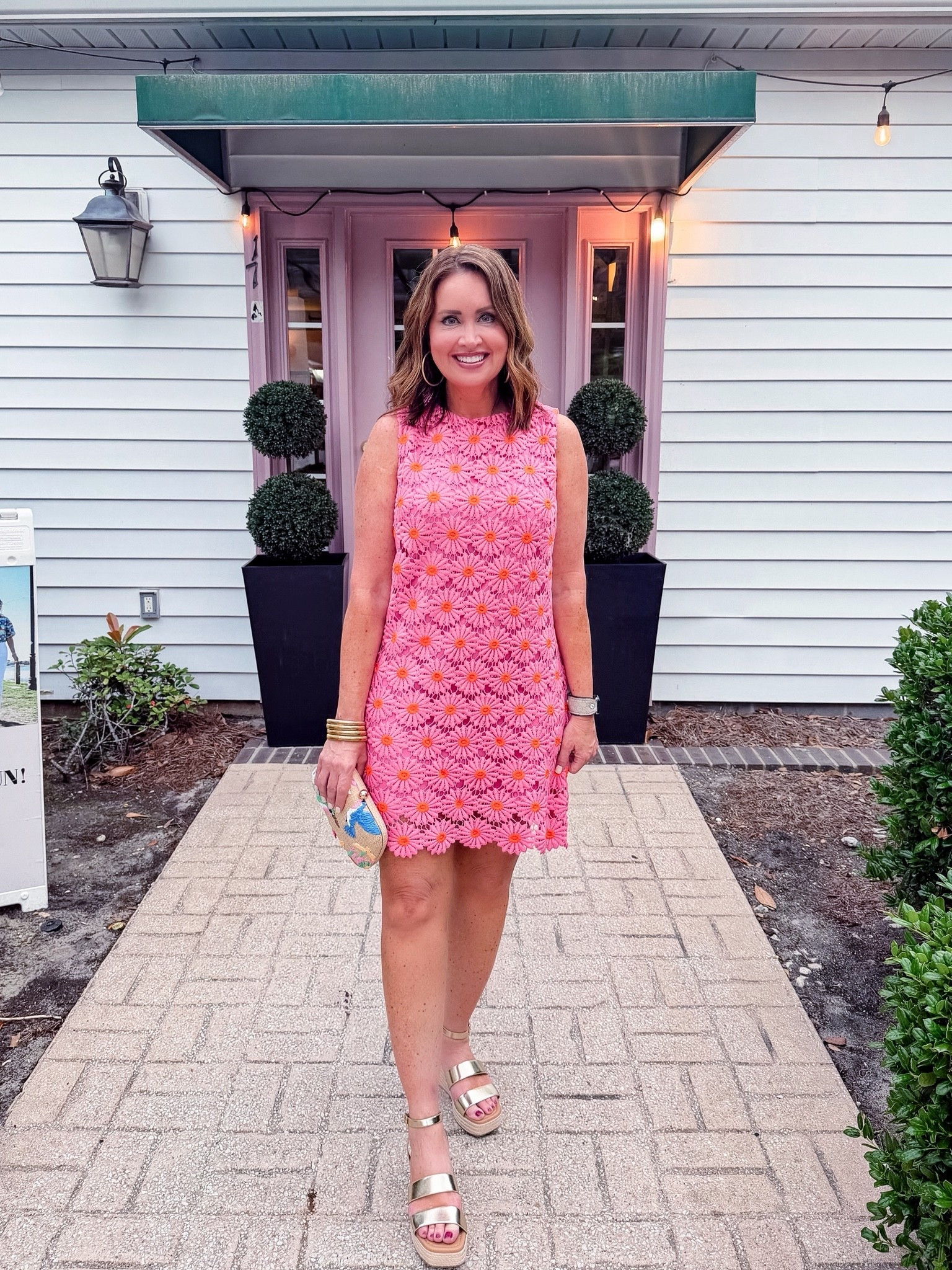Floral dress - size down if in between 
Gold sandals - true to size 

Summer vacation outfit

#LTKOver40 #LTKSeasonal