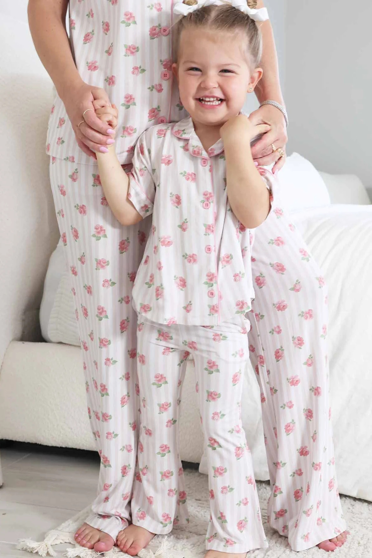 Girl's Two Piece Flare Lounge Set | Rosy & Cozy | Caden Lane