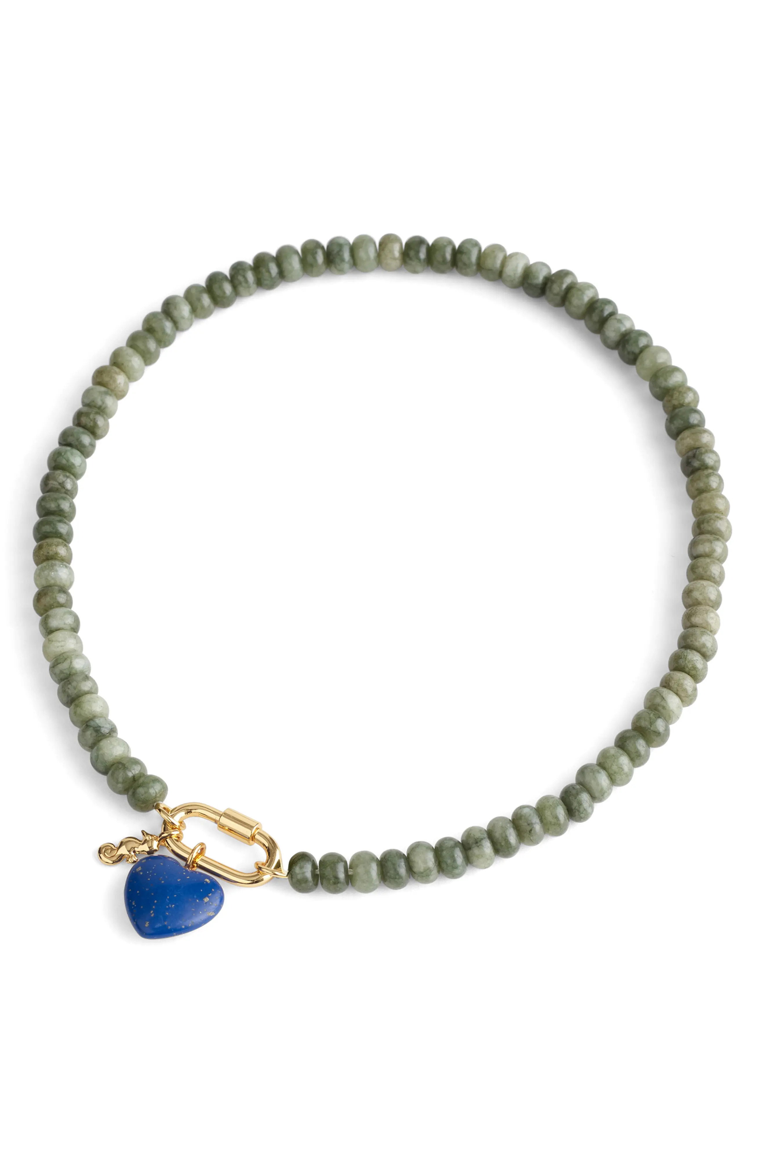 Semiprecious Bead Carabiner Charm Necklace (Women) | Nordstrom | Nordstrom