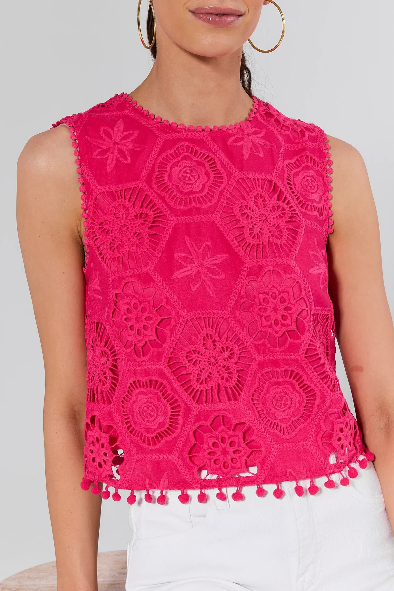 Arden Pink Eyelet Top | Avara