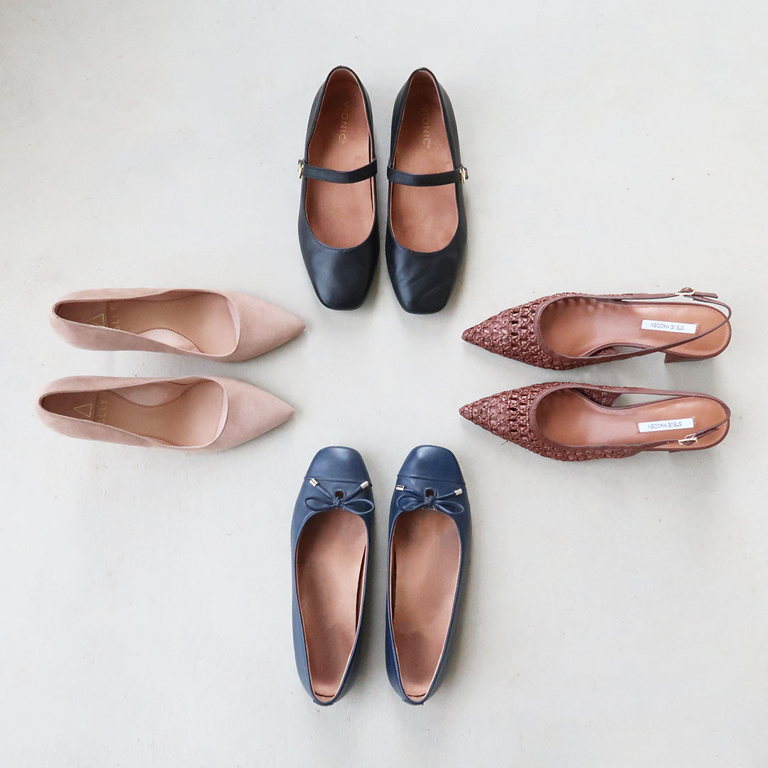 Shoe capsule wardrobe spring 2026. Mary Janes flats, classic high heels, woven slingbacks, and ballet flats are hot for the spring season. 

 #LTKSeasonal #LTKOver40 #LTKWorkwear