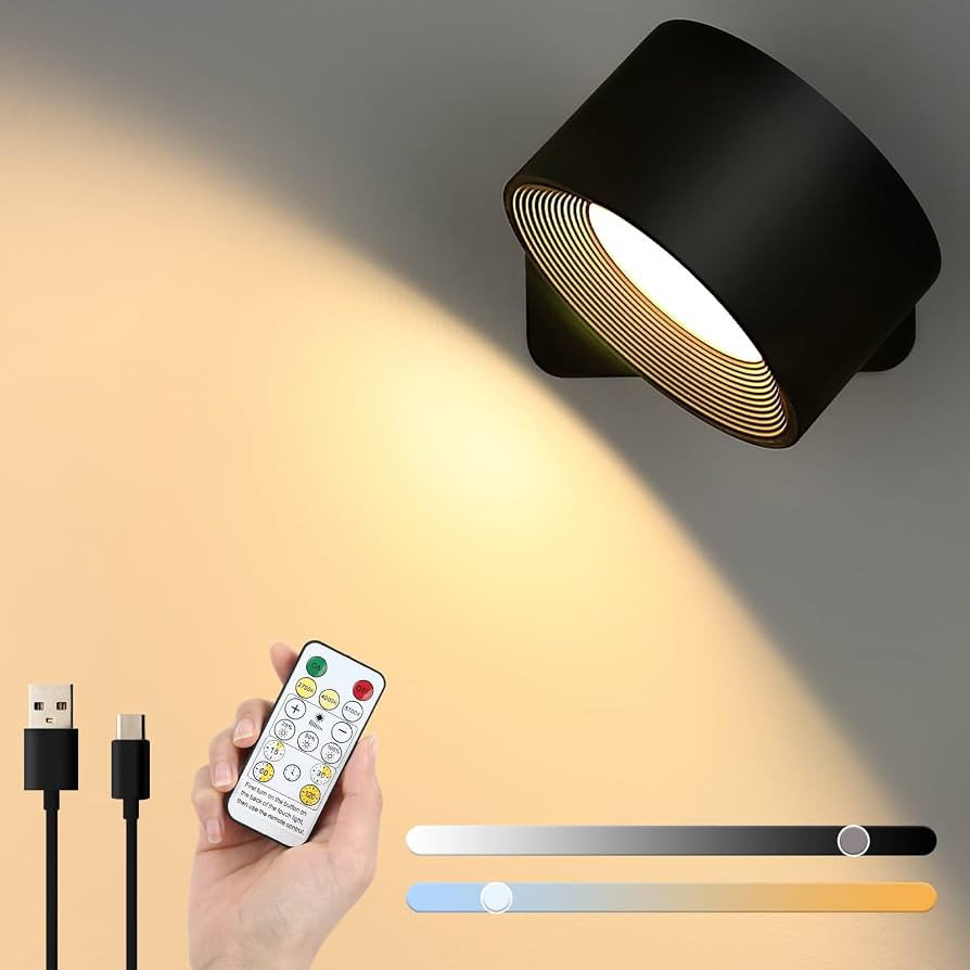 Lightess LED Wall Sconce Dimmable, Rechargeable Wall Sconces Battery Operated Picture Light, Touc... | Amazon (US)