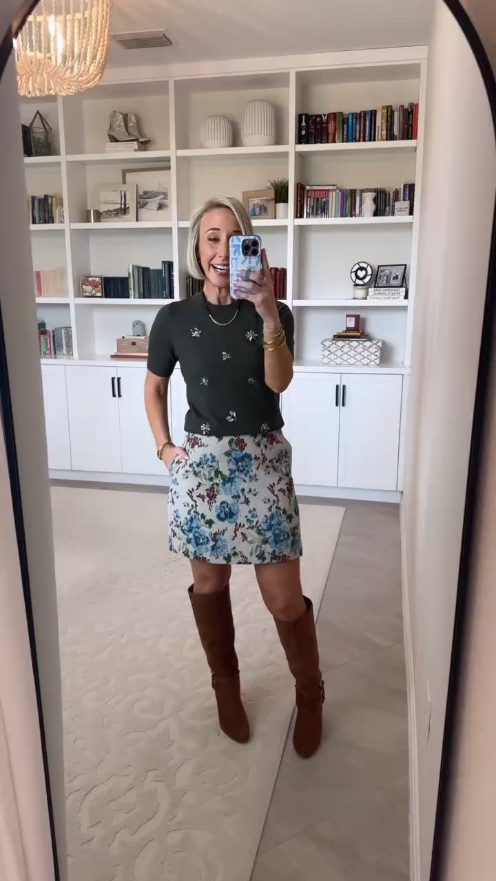 Walmart - more new fall arrivals. High-Rise Jacquard Mini Skirt - size 0. $28. *
Scenario Women's Buckle Tall Boots. Free Assembly Women's and Women's Plus Embellished Cozy Yarn Sweater with Short Sleeves, Sizes XS-4X

#LTKOver40 #LTKSeasonal #LTKPetite
