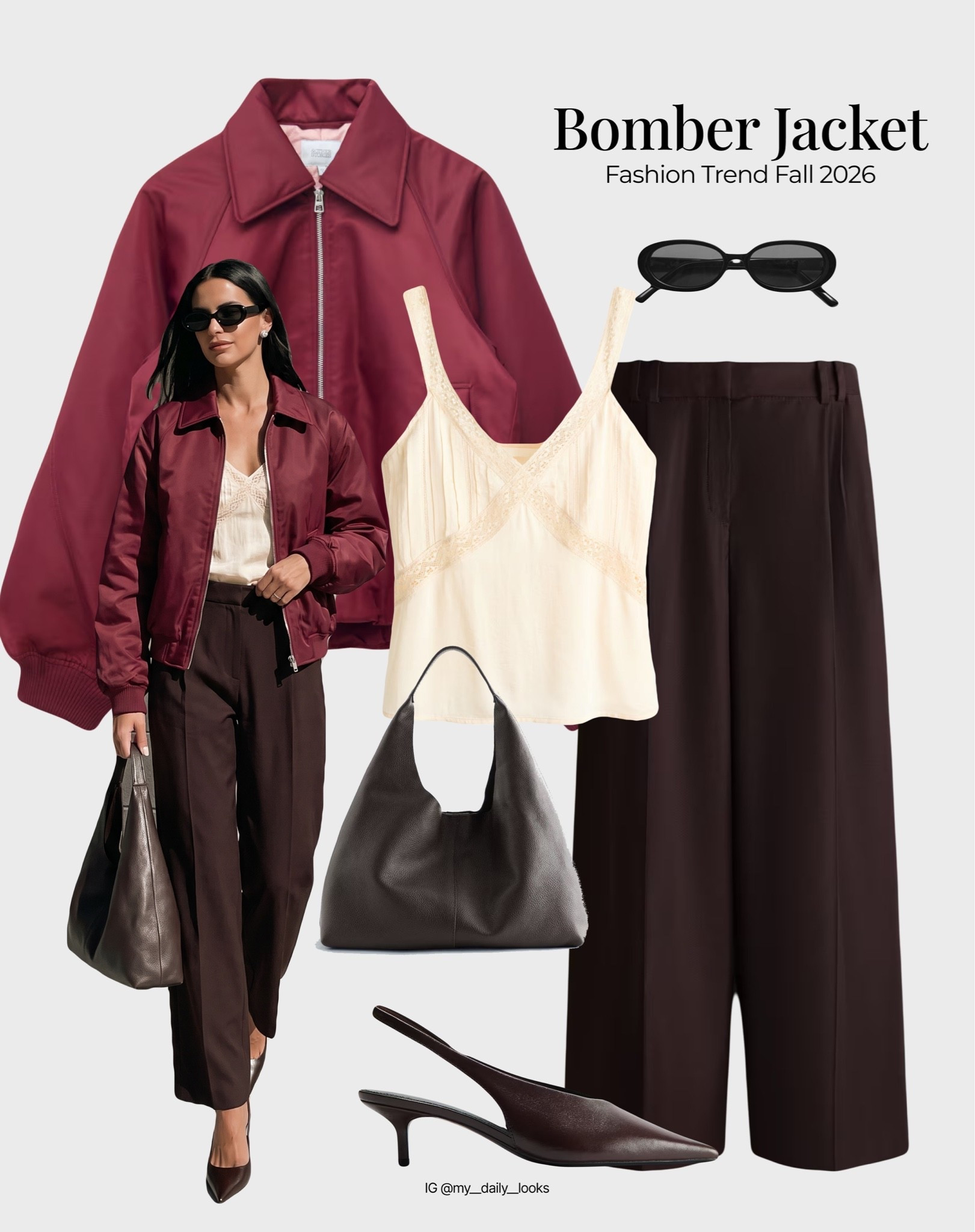 Bomber jacket outfit 🖤

Tags: summer outfits, pre-fall, burgundy, early fall, fall jacket, technical bomber, fall oitfit women, cotton jacket, casual look, capsule wardrobe, high street.

#LTKautumn #LTKstyletip #LTKtravel