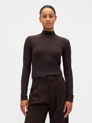 Pointelle Rib Crop Turtleneck | Gap (US)