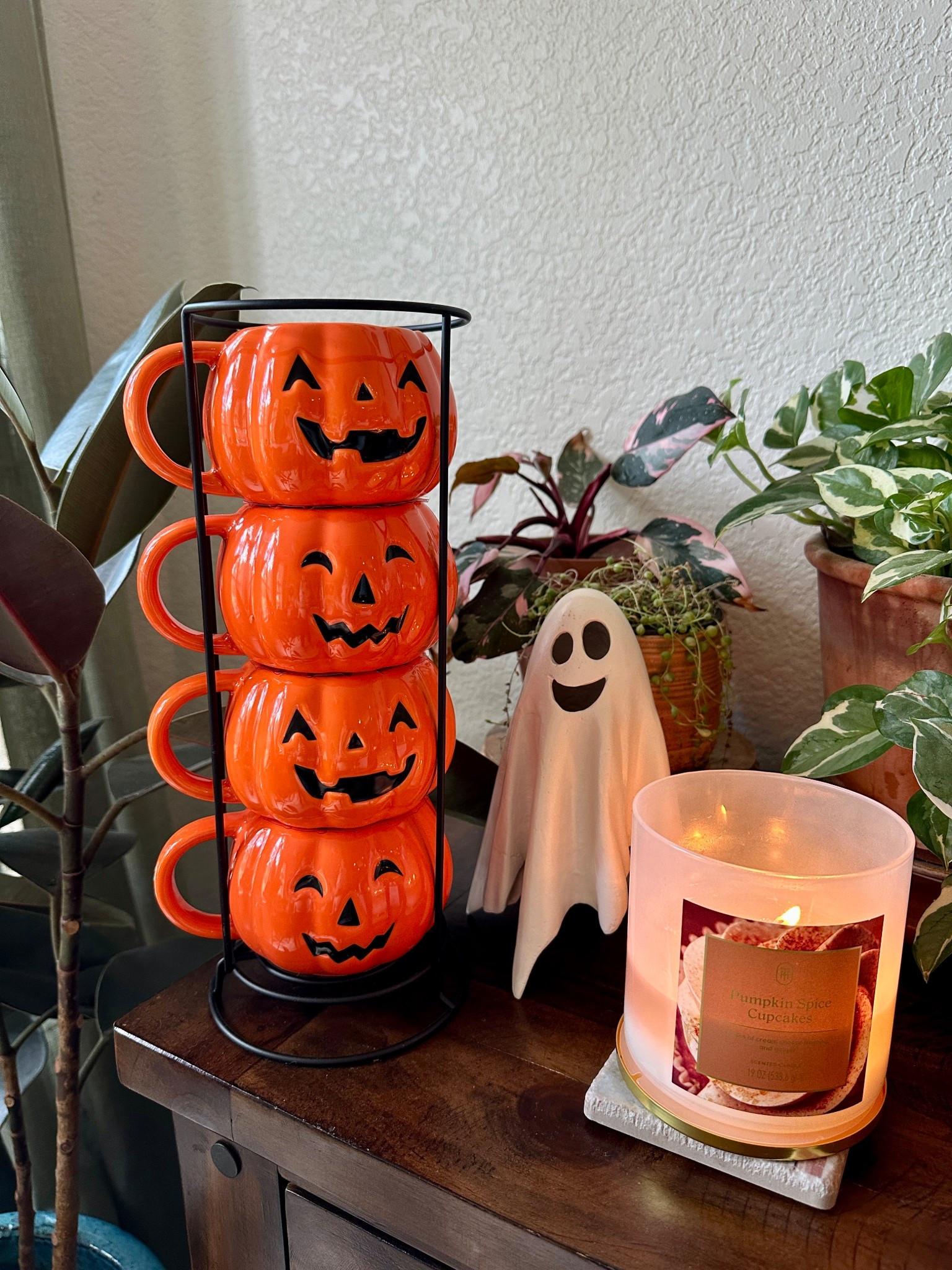 Picked up the cutest Halloween mugs for the kids and they are obsessed! 🎃☕️ Perfect for their hot cocoa nights (and my pumpkin spice lattes, of course 😉). Linking these festive stackable Jack-O’-Lantern mugs + the ghost decor & candle because they’re just too good not to share! 👻✨ #HalloweenDecor #MomLife

#LTKHalloween #LTKSeasonal #LTKHome #LTKParties