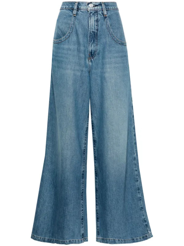 FRAME Skater high-rise wide-leg Jeans | Blue | FARFETCH | Farfetch Global