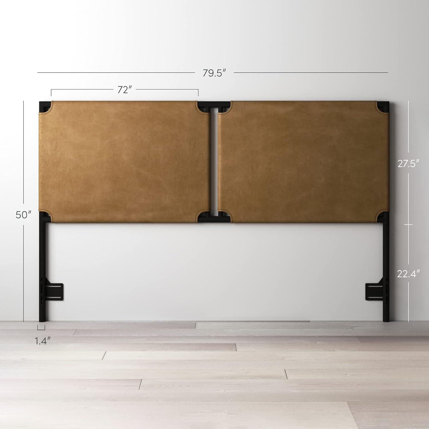 Nathan James Aspen Metal Leather Wrapped Headboard, King, Brown/Black | Amazon (US)