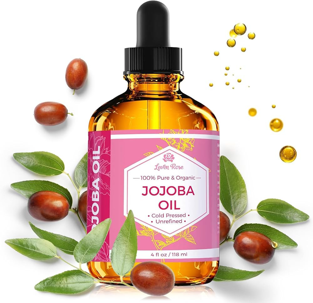 Leven Rose Jojoba Oil Organic, Pure Cold Pressed Natural Unrefined Moisturizer for Skin Hair and ... | Amazon (US)