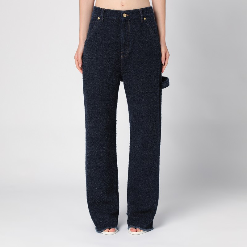 Blue bouclé denim jeans | The Double F