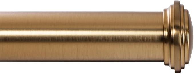 Ivilon Window Curtain Rod Decorative End Cap Design, 1 Inch Rod, 120 to 240 Inch. Warm Gold | Amazon (US)