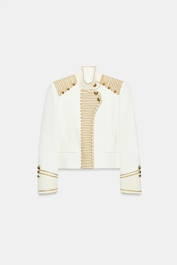 ZARA WOMAN COLLECTIONJacket with a main fabric made from spun cotton. Featuring a high neck and l... | Zara NL