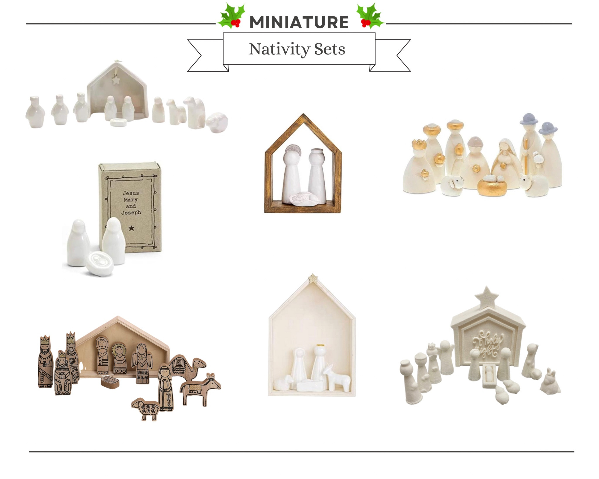 Mini nativity sets are the cutest! These are a few of my faves for the season. 
Nativity, Christian decor, Christmas decor, nativity set, miniatures, miniature nativity

#LTKunder50 #LTKHoliday #LTKSeasonal