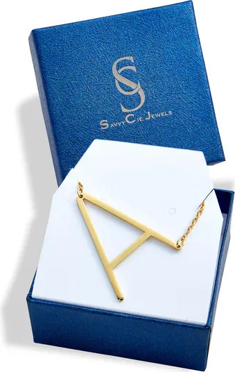 14K Gold Plated XL Initial Necklace - Multiple Letters Available | Nordstrom Rack