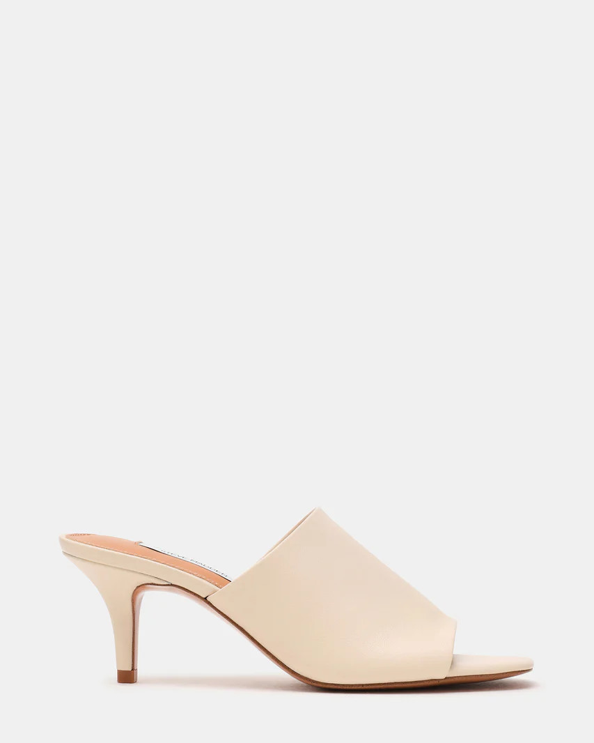 CIERA Bone Leather Square-Toe Mule Women's Kitten Heel | Steve Madden (US)