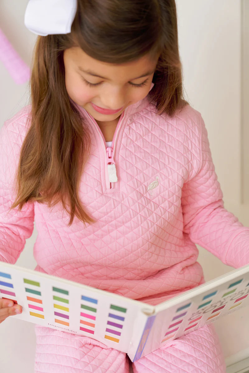 Canter Collar Half Zip (Quilted) - Sandpearl Pink with Palmetto Pearl | The Beaufort Bonnet Company