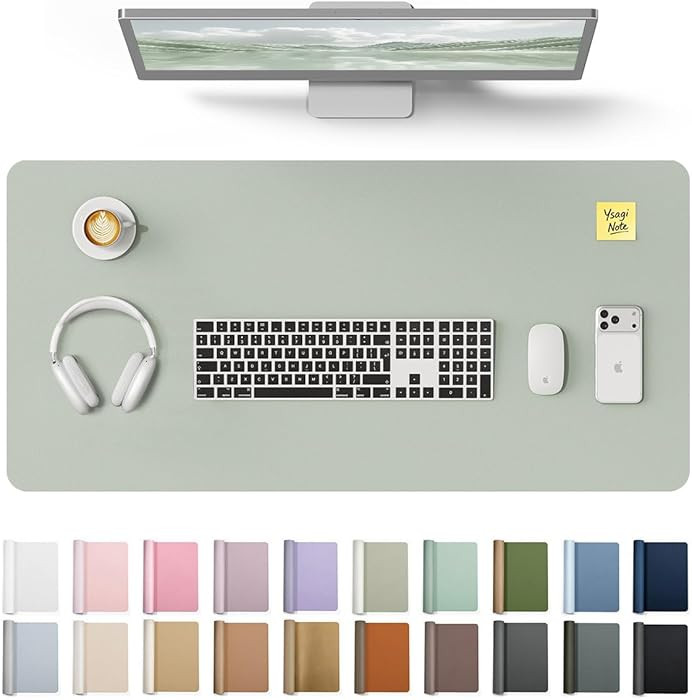 YSAGi Leather Desk Protector, Office Mat, Large Mouse Mat, Non-Slip PU Leather Blotter, Laptop Pa... | Amazon (US)