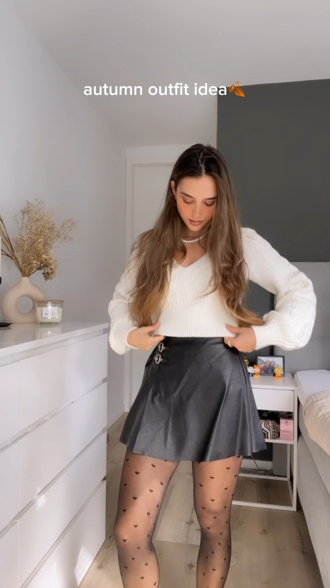 Cute black and white outfit idea for Autumn/Fall season 🍂💕🛍️at checkout Shein code: sweetinstabella15

Heart pattern tights, black vegan leather skirt, heeled chunky pu/vegan leather knee high boots, v neck crop knitted sweater, black hobo shoulder bag 

- autumnoutfitinspo 
- ootdguide 
- autumnoutfits 
- tightsoutfit 
- falloutfitinspo 
- falloutfitideas 
- autumnvibes 
- fallfashion 
- autum date outfit
- pu leather vegan leather skirt 


#LTKeurope #LTKstyletip #LTKVideo