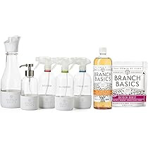 Branch Basics Premium Starter Kit in Glass: All Purpose Cleaner, Glass Cleaner, Bathroom Cleaner, Wash Bottle, and Laundry Bottle (3 Glass Spray Bottles + Concentrate) Fragrance-Free | Amazon (US)