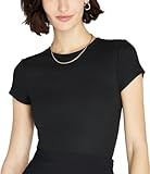 Club Monaco Women's Bowee Tee, Black Mix/Noir, Small | Amazon (US)