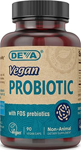 Deva Vegan Probiotic with FOS Prebiotics Supplement - 2 Billion CFU with 100 MG of Prebiotics Per Se | Amazon (US)