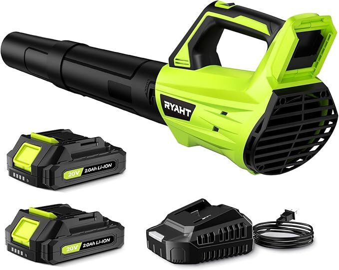 Leaf Blower Cordless, Leaf Blower with Battery and Charger - 2 Speed Modes, 2 Batteries, 20V Powe... | Amazon (US)