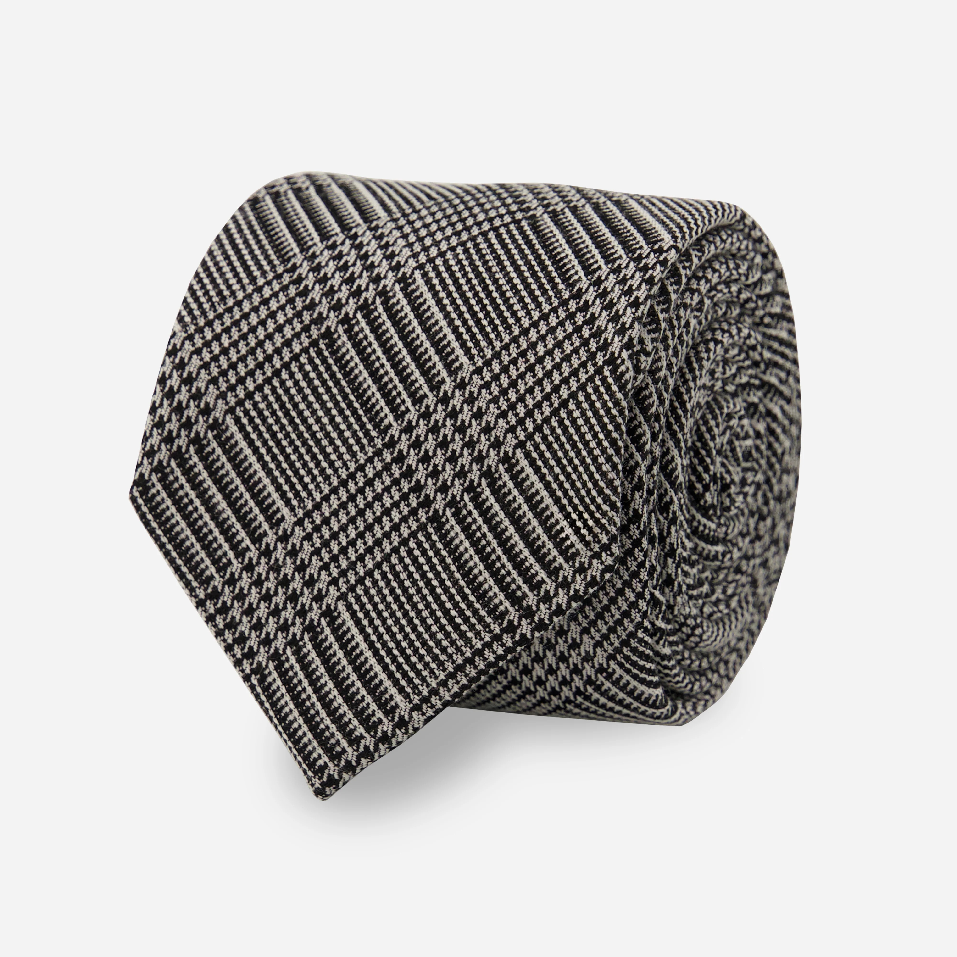 Classic Glen Plaid Black Tie | Silk Ties | Tie Bar | The Tie Bar