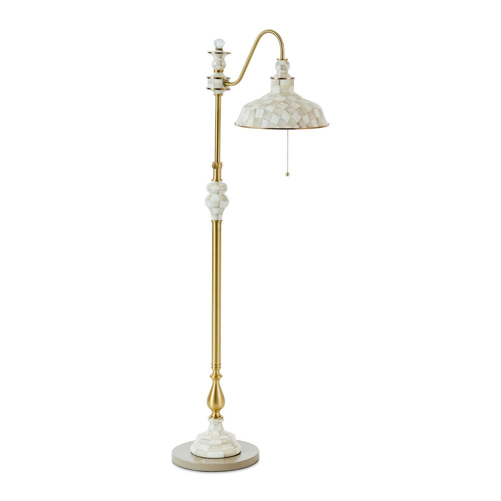 Mocha Check Farmhouse Floor Lamp | MacKenzie-Childs