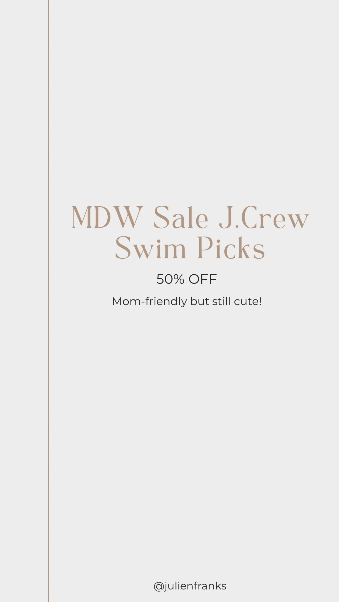 J.Crew swim is 50% off right now for their Memorial Day sale! These are my picks: mom-friendly, appropriate, and still look good! 🔥

#LTKSwim #LTKmomlife #LTKSaleAlert