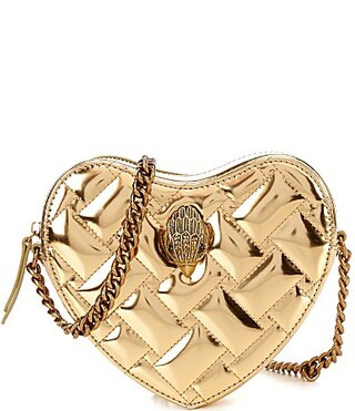 Kurt Geiger London Metallic Kensington Leather Gold Drench Heart Crossbody Bag - Gold | Dillard's