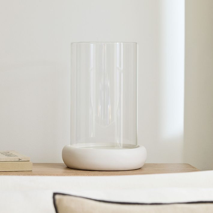 Pure White Ceramic Hurricanes | West Elm (US)