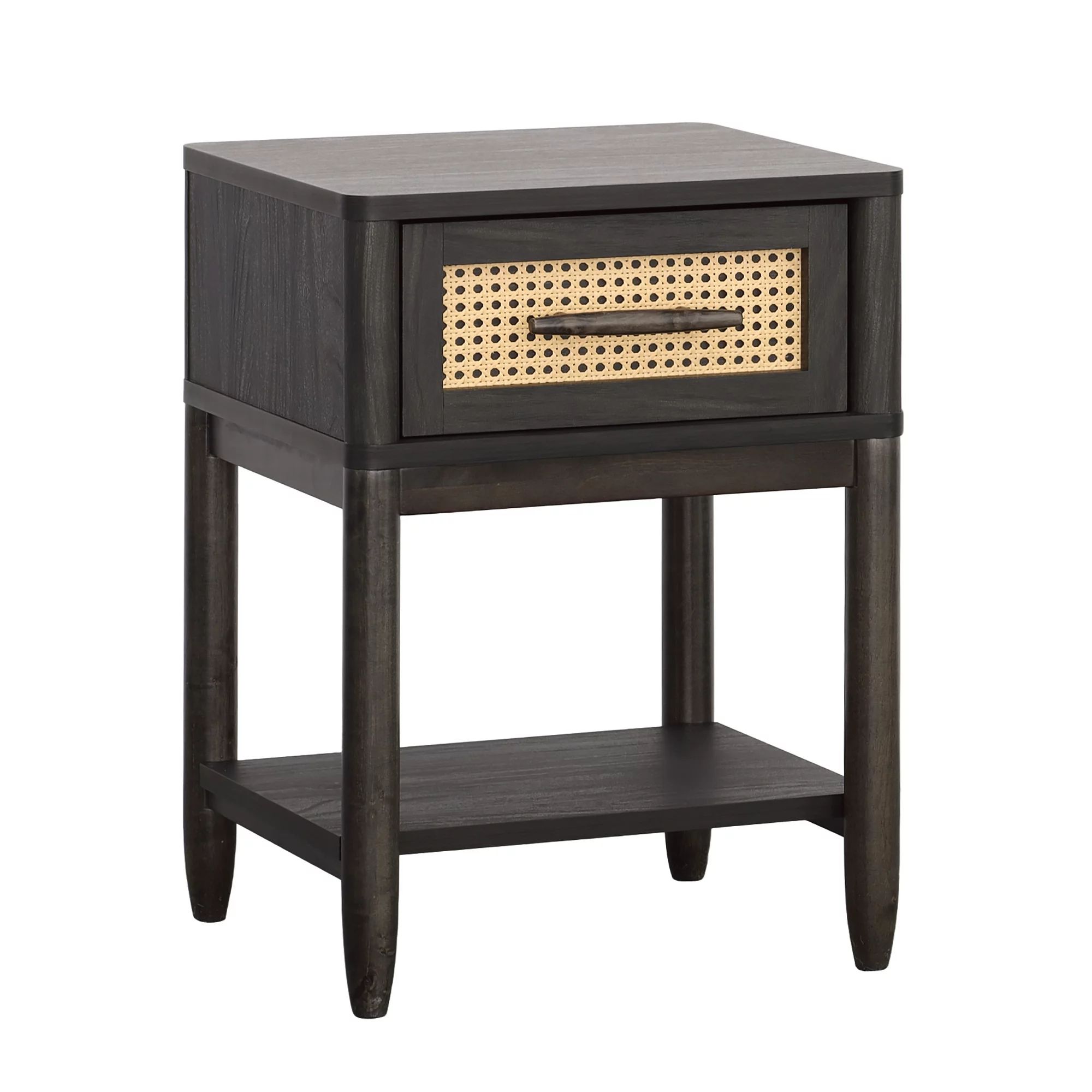 Better Homes & Gardens Springwood Caning Night Stand, Charcoal Finish | Walmart (US)
